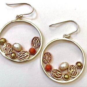 Artisan Pearl & Coral Earrings